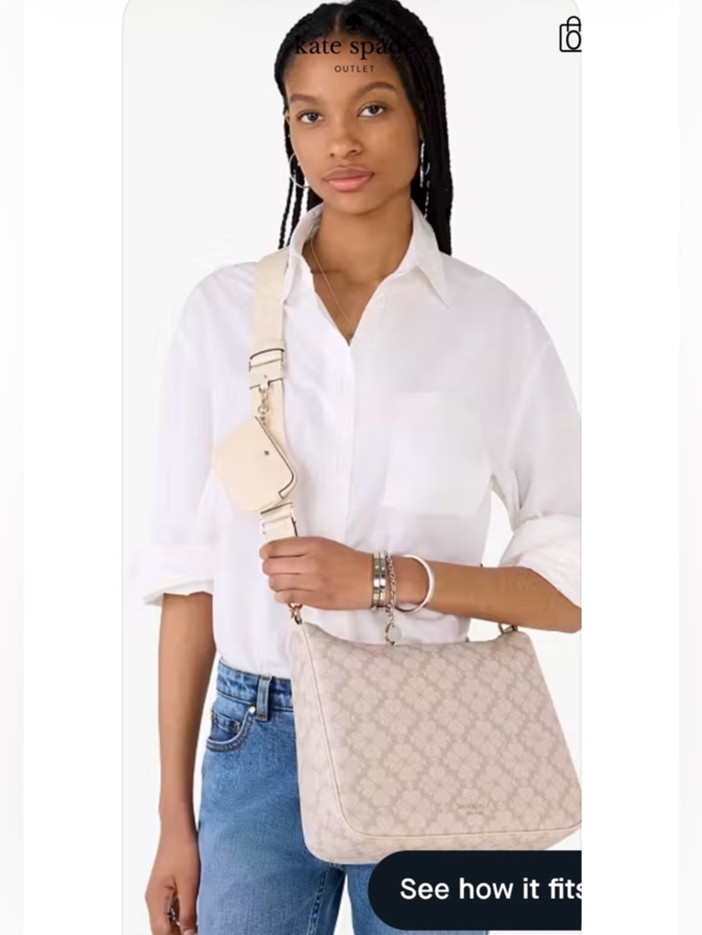 kate spade Dark Beige Spade Flower Large Crossbody Bag NWT